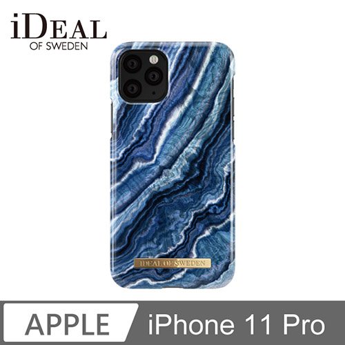 iDeal Of Sweden iPhone 11 Pro 北歐時尚瑞典流行手機殼-靛藍漩渦大理石