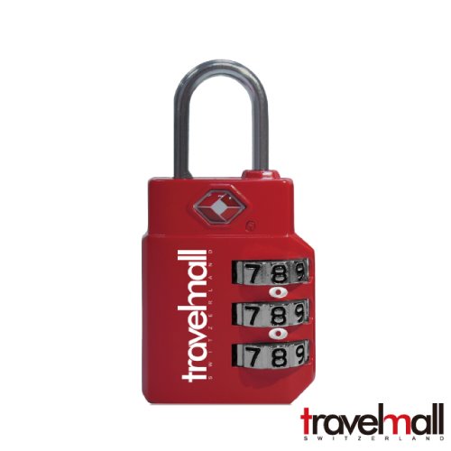 Travelmall TSA三碼海關鎖-紅