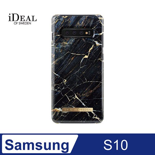 iDeal Of Sweden Samsung Galaxy S10 北歐時尚瑞典流行手機殼-摩洛哥羅蘭黑金大理石