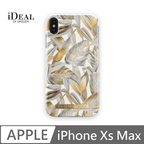 iDeal Of Sweden iPhone Xs Max 北歐時尚瑞典流行手機殼-金鉑銀葉