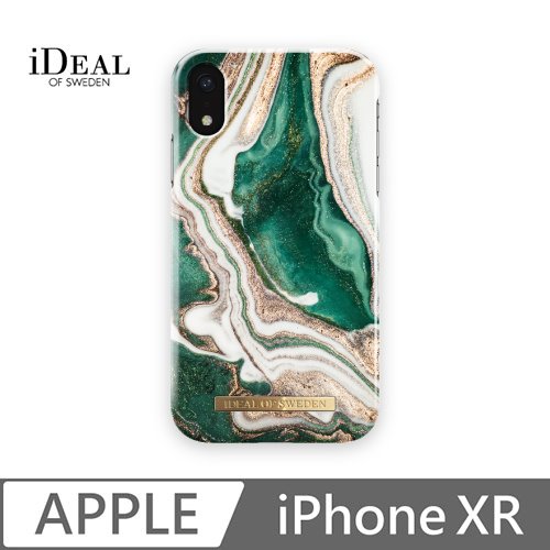 iDeal Of Sweden iPhone XR 北歐時尚瑞典流行手機殼-金色翡翠大理石