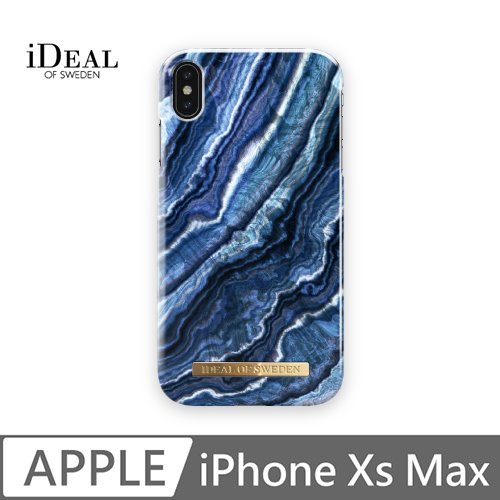iDeal Of Sweden iPhone Xs Max 北歐時尚瑞典流行手機殼-靛藍漩渦大理石