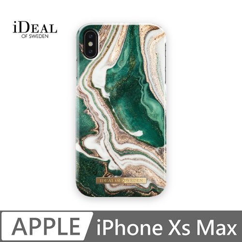 iDeal Of Sweden iPhone Xs Max 北歐時尚瑞典流行手機殼-金色翡翠大理石