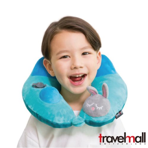 Travelmall 動物系列專利3D按壓式充氣枕-兔仔版