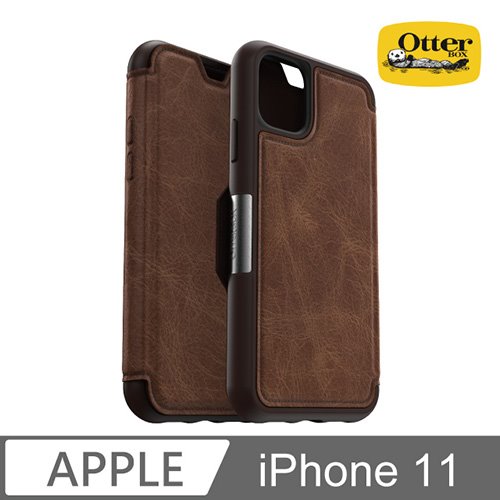 OtterBox iPhone 11 Strada步道者系列真皮掀蓋保護殼-咖啡