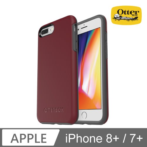 OtterBox iPhone 7+/8+ Symmetry炫彩幾何保護殼-暗紅
