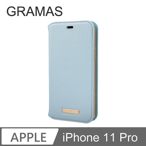 GRAMAS iPhone 11 Pro 時尚工藝 掀蓋式皮套- Shrink (淺藍)