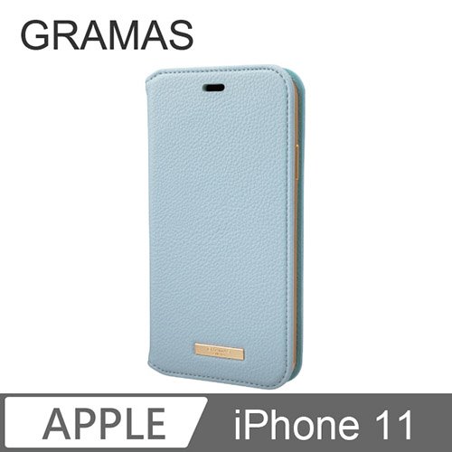 GRAMAS iPhone 11 時尚工藝 掀蓋式皮套- Shrink (淺藍)