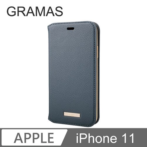 GRAMAS iPhone 11 時尚工藝 掀蓋式皮套- Shrink (藍)