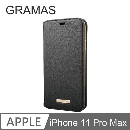 GRAMAS iPhone 11 Pro Max 時尚工藝 掀蓋式皮套- Shrink (黑)
