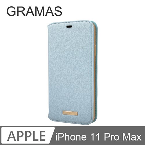 GRAMAS iPhone 11 Pro Max 時尚工藝 掀蓋式皮套- Shrink (淺藍)