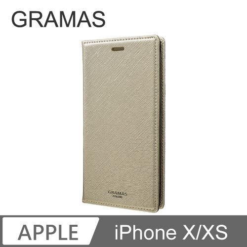 GRAMAS iPhone X/Xs 職匠工藝 掀蓋式皮套 - EURO (銀)