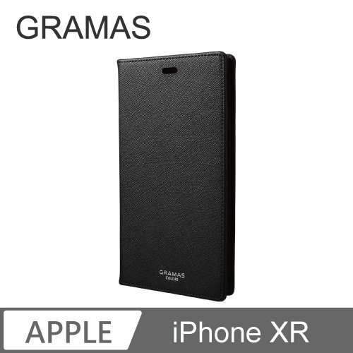 GRAMAS iPhone XR 職匠工藝 掀蓋式皮套 - EURO (黑)