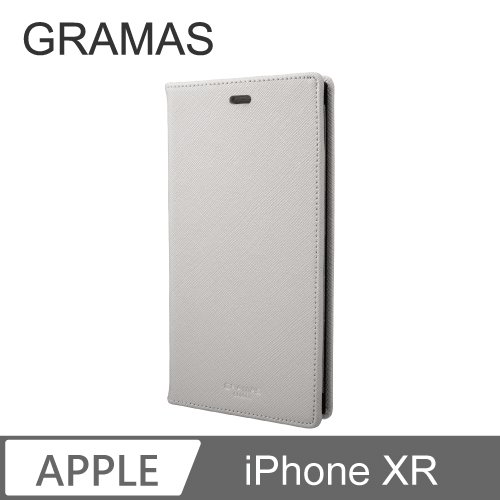 GRAMAS iPhone XR 職匠工藝 掀蓋式皮套 - EURO (灰)