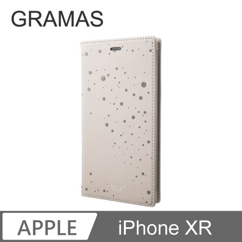 GRAMAS iPhone XR 時尚職人 點點掀蓋式皮套 - Colo (灰)