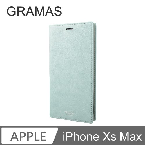 GRAMAS iPhone Xs Max 時尚職人 掀蓋式皮套 - Colo (淺藍)