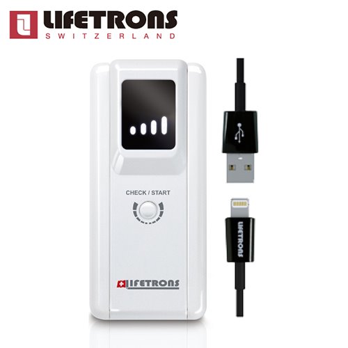 Lifetrons 高效能可攜行動電源(5200 mAh)+CB-白
