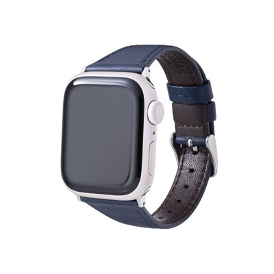 GRAMAS Apple Watch 38/40/41/42mm 莫蘭迪仕女真皮錶帶-藍