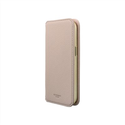 Gramas iPhone 15 Pro 6.1吋 Shrink 時尚工藝 掀蓋式皮套 (粉)