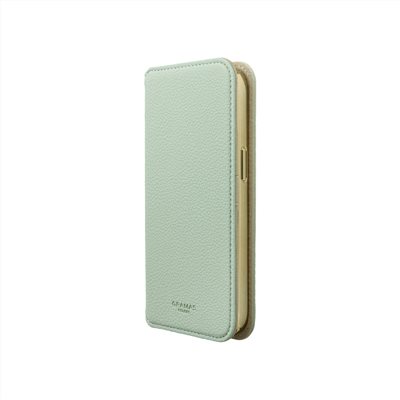 Gramas iPhone 15 Pro 6.1吋 Shrink 時尚工藝 掀蓋式皮套 (綠)