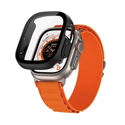 PanzerGlass Apple Watch Ultra 49mm 全方位D3O抗震防護高透鋼化漾玻保護殼-黑(尊榮保固一年)