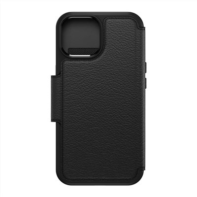 OtterBox  iPhone 15 6.1吋 Strada 步道者系列真皮掀蓋保護殼-黑(支援MagSafe)