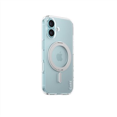 PanzerGlass iPhone 16 6.1吋 Feature 磁吸支架透明防摔殼(透銀)