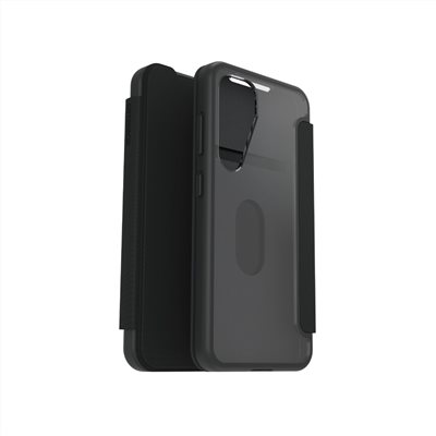OtterBox Samsung Galaxy S25 6.2吋 React Folio 掀蓋式輕透防摔殼-黑透