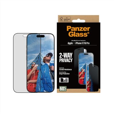 PanzerGlass iPhone 17 / 16 Pro 6.1吋 Privacy 2.5D 耐衝擊高透防窺玻璃保護貼