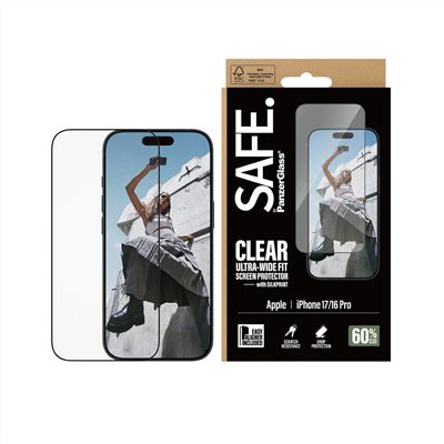 PanzerGlass iPhone 17 / 16 Pro 6.1吋 SAFE 2.5D 耐衝擊高透強化玻璃保護貼