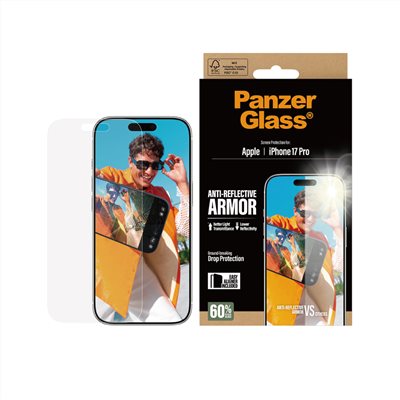 PanzerGlass 17 Pro 6.3吋 Armor 2.5D 耐衝擊亮度提升抗反射玻璃保護貼