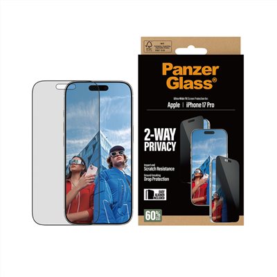 PanzerGlass 17 Pro 6.3吋 Privacy 2.5D 耐衝擊高透防窺玻璃保護貼
