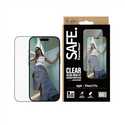 PanzerGlass iPhone 17 Pro 6.3吋 SAFE 2.5D 耐衝擊高透強化玻璃保護貼