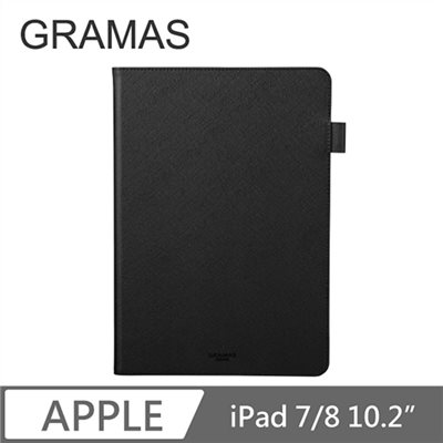 GRAMAS iPad 7/8 10.2" 職匠工藝 掀蓋式皮套 - EURO (黑)