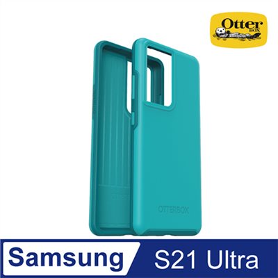 OtterBox Samsung Galaxy S21 Ultra Symmetry炫彩幾何保護殼-湖水藍