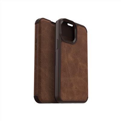OtterBox iPhone 13 Pro Ｍax Strada步道者系列真皮掀蓋保護殼-棕