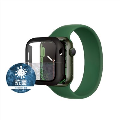 PanzerGlass Apple Watch S9 / S8 / S7 41mm 全方位防護高透鋼化漾玻保護殼-黑