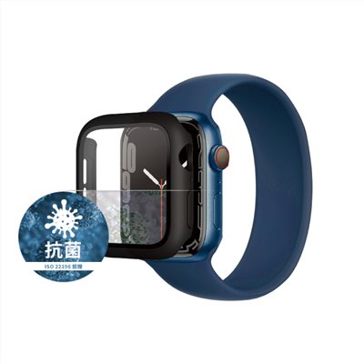 PanzerGlass Apple Watch S9 / S8 / S7 45mm 全方位防護高透鋼化漾玻保護殼-黑