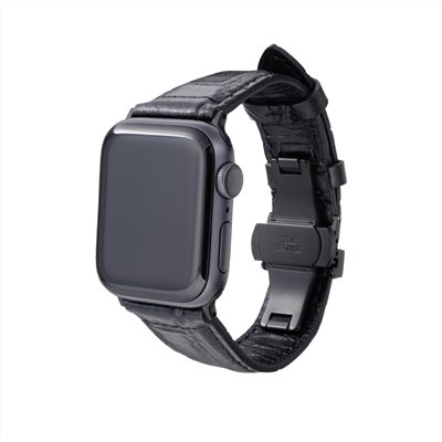 GRAMAS Apple Watch 44/45/46/49mm 真皮尊爵錶帶-黑