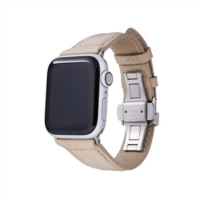 GRAMAS Apple Watch 44/45/46/49mm 真皮尊爵錶帶-米