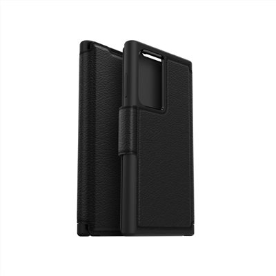 OtterBox Samsung Galaxy S22 Ultra Strada步道者系列真皮掀蓋保護殼-黑