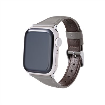 GRAMAS Apple Watch 38/40/41/42mm 莫蘭迪仕女真皮錶帶-灰