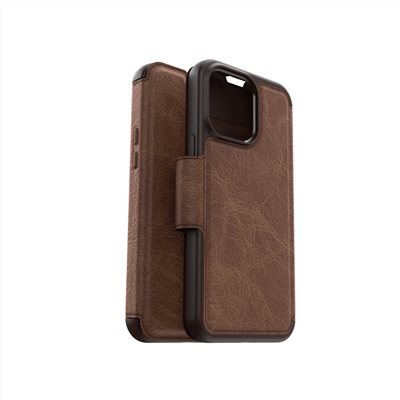 OtterBox iPhone 14 Pro Max Strada步道者系列真皮掀蓋保護殼-棕